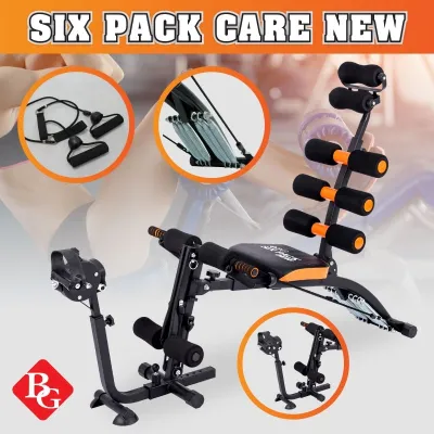 BG SPORT Six Pack Care 2in1 With Bike Station Sit Up Alat Olahraga Fitness Multifungsi 2018 Black