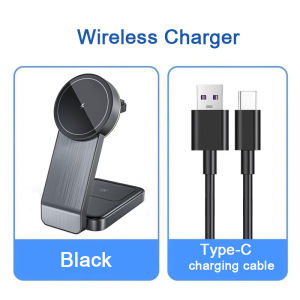 ZUZG 3-IN-1 Travel Fordable Wireless Charger for Apple Devices Portable Mag-Safe Charger with Light Charger Stand Compatible with iPhone 17~12 Series Apple iWatch Airpods