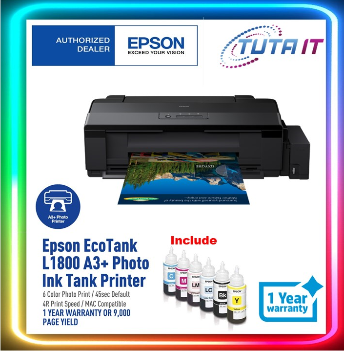 Epson EcoTank L1800 A3+ Photo Ink Tank Printer | Lazada