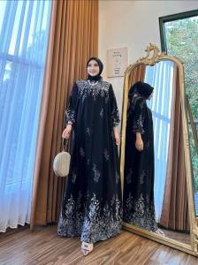 K-FASHION Gamis Set Hijab Wanita Terbaru 2024 Audrey