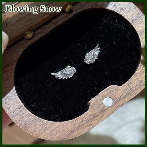 Blowing Cặp vợ chồng cổ điển sáng tạo đôi cánh thiên thần Stud Bông tai Phụ Nữ Punk Studs sinh nhật trang sức quà tặng