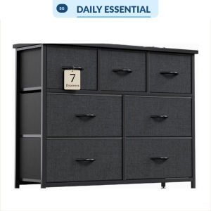 【DAILY ESSENTIAL】 7-Drawer Fabric Storage Cabinet | Large Capacity Fabric Chest for Bedroom & Kids Room