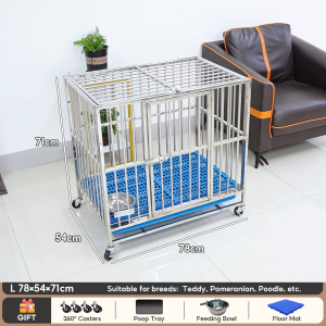 Great Value Heavy Duty Extra Large Dog Cage Stainless Steel Dog House Secure Latch With Poop Tray