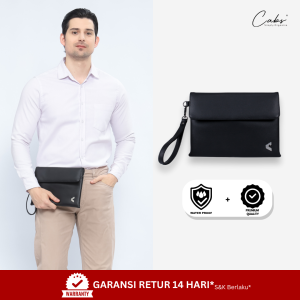 CABS POCKET - Tas Tangan Pria Kulit Premium Handbag Serbaguna Banyak Slot Anti Air - Clutch Arya