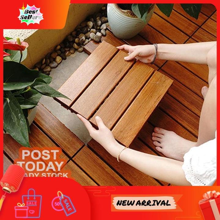 ⭐LOW PRICE⭐ Wood Floor Decking Interlocking Deck Floor Tiles Outdoor ...