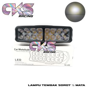 Lampu Tembak Sorot Cree 16 Mata Lampu Tembak LED 16 Titik Mobil MotorLampu Tembak Sorot Cree 16 Mata Lampu Tembak LED 16 Titik Mobil Motor