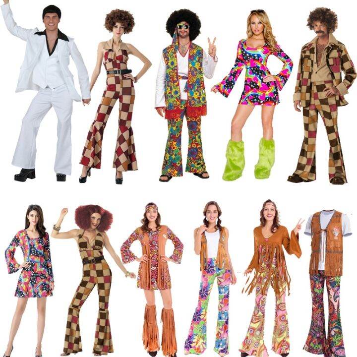 YG~ Cosplay vintage disco disco fashion in the 70 s hippie masquerade ...