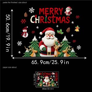 COUPLECOL Chống thấm nước Decal dán tĩnh điện 3D chủ đề Giáng sinh Có thể tháo rời tĩnh điện In phẳng 2D Nhãn dán cửa trang trí cho tiệc Giáng sinh. Cây thông Noel Tự làm Miếng dán cửa sổ kính kiểu dệt nhung Năm mới