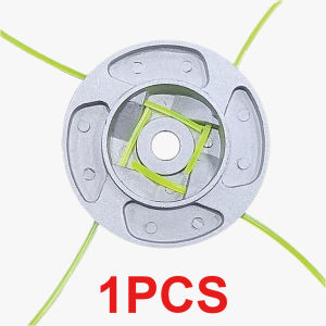 Universal Aluminum Grass Trimmer Head M10 with 4 Lines for Lawn Mower Brushcutter Easy Replace Lightweight Garden Cutting Accessories. Aluminum Alloy 110 x 14mm. 1 x Trimmer Head (with 4pcs Rope).