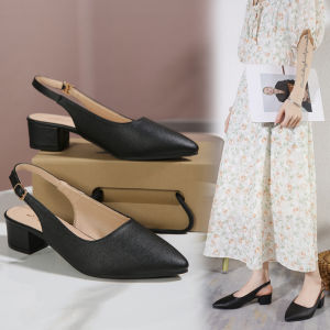 summer Fashion 1 Inch heel 3.5cm Pointed Toe Leather High Heels Womens Shoes