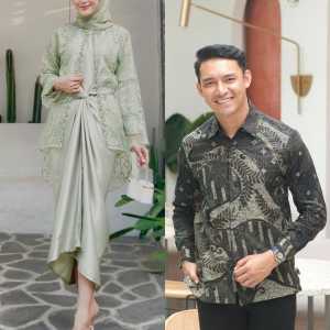 Couple Oneset Satin Inner+Outer Brukat Setelan Kemeja Batik Kondangan Rok Lilit Bridesmaid Pesta