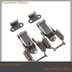 Excellent Ready Stock Stainless steel 304 spring hasp toolbox toggle latches lock wood suitcase buckle hinges Furniture Hardware Accessories