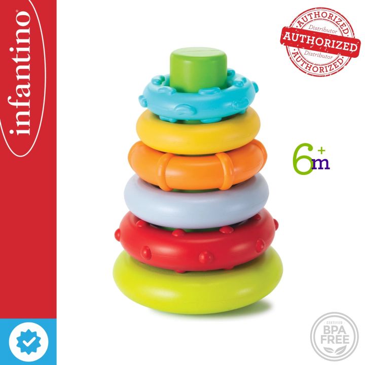 INFANTINO Rock 'N Stack Rings™ (BPA-Free) - Developmental Toy | Sensory ...