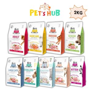 Brit Care Cat Grain Free 2kg Dry Cat Food (Hair Care/ Indoor/ Kitten/ Large Cat/ Senior/ Sterilized/ Adult/Sensitive)