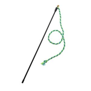 HEALMEYOU Cotton Rope Cat Wand Interactive Play Bite Resistant Cat Wand Toy Durable with Bell Cat Teaser Stick Pet