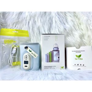 TÚI Ủ Bình Sữa Di Động La Vita Cho Bé Bằng Da Cao Cấp Điều Chỉnh Nhiệt Độ