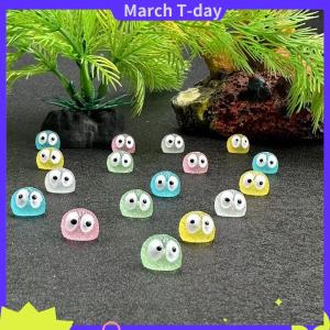 March ตุ๊กตาเป็ดสไปรท์ลูกบอลสีดำเรืองแสง10ชิ้นของประดับตกแต่งบ้านนางฟ้าจิ๋วอุปกรณ์ตกแต่งสวน