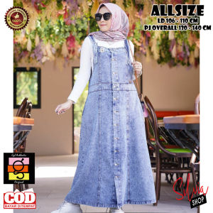 OVERALL JEANS GYL BAJU DENIM WANITA TERBARU 2024 GAMIS DRESS MUSLIMAH TRENDY KEKINIAN TERBAIK