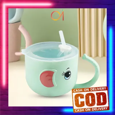 AI-C381 C382 Gelas Minum Anak Anti Tumpah Bahan Jerami / Baby Cup / Cangkir Anak Wheat Straw