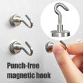 kangle kangle【💥50% off】10 ชิ้น Strong ตะขอแม่เหล็กปฏิบัติโหลดแบริ่ง Hook อเนกประสงค์สําหรับ Home Kitchen Bar Storage Key Coat ถ้วยแขวน. 