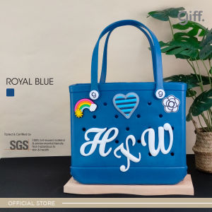 [Large] GIFF Bags - All color Large Size Waterproof Totebag Tote Plastic Tote EVA Shopping Bag (SGS Certified - Non-hazardous to skin & 100% NOT reused materials) crosc Kain Serbaguna Cartoon