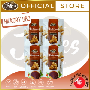 JA Lees Farms Mushroom Chicharon 150g Pack of 4 (Hickory Barbecue) Snack Food/Grocery Package