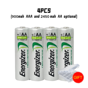Energizer AA/AAA 1.2V Ni-Mh Rechargeable Batteries With US Plug 4 Slots LCD Display Smart Battery Charger