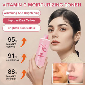 VC Toner Moisturizing and Hydrating to Improve Dullness Tighten Pores Brighten Refresh and Control Oil Can Be Used as Wet Compress Essence Water for Women保湿亮肤粉色VC爽肤水