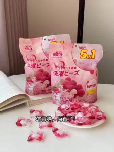Fragrance Laundry Pods Long-lasting Scent Laundry Balls Lychee Scent Five-in-One Super Concentrated Laundry Detergent Deep Clean Stain Removal