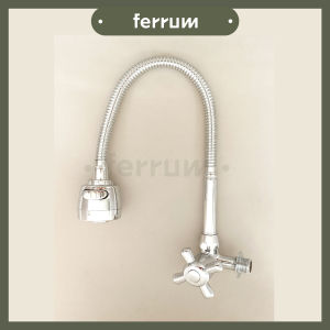 [ FERRUM ] Kran Angsa Fleksibel Kran Cuci Piring Keran Sink Kran Dapur Dinding Chrome Anti Karat Kemudi 6055-1