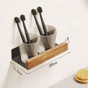 【SG】Bathroom Shelf Toilet Rack Bathroom Storage Corner Kitchen organiser without punching Multi-purpose Shelf Solid Wood Wall Mount Shelf