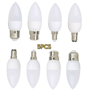 5PCS Led Candle Lamp Light B22 E27 E14 E12 B15 Bulbs Chandelier Bulbs Cool Warm White 220V 240V 1