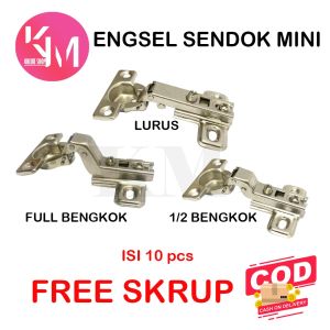 Engsel Sendok Mini 26 mm isi (10 pcs) / Engsel Pintu Lemari Kecil.. Free Skrup