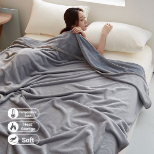 Super Soft Microfiber Fleece Blanket Double-Sided Plush Plain Kumot Single/Queen Size Warm Blanket