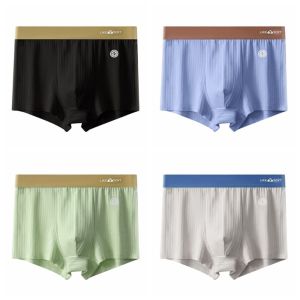 NALANILI Breathable Mens Boxer Briefs Elastic Waistband Comfort Striped Shorts Underwear Soft Mid Waist Stretch Trunk