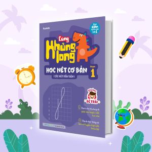 Sách Cùng khủng long học nét cơ bản quyển 1 (các nét đầu tiên) bé trai - MGB