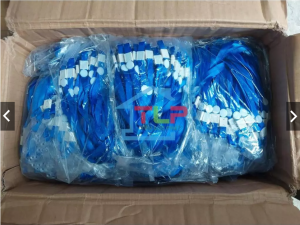 combo 50 Dây đeo thẻ lụa móc nhựa màu XANH BIỂN bản rộng 1cm (LOẠI 1)