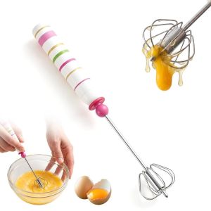 NOBLELUX Thép không gỉ Máy đánh trứng bán tự động Tạo bọt nhanh Rotary Dụng cụ đánh trứng Nhanh chóng Mượt mà Máy đánh trứng cho Kem Bột Sữa