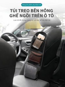Túi treo khe ghế ô tô đa năng túi treo bên hông ghế ô tô nhiều ngăn có khóa kéo túi đựng đồ xe hơi chống rơi tiện lợi