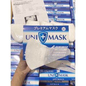Hộp 50 chiếc Khẩu trang 3D Kháng khuẩn công nghệ Nhật Bản UNI MASK Quai co giãn 4 chiều .