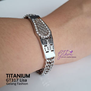 GelangTangan Wanita Dewasa Titanium Lisa Mata Elegan Mewah Perhiasan fashion kualitas premium Awet Anti Karat gt317