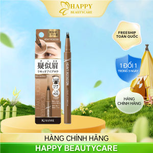 Bút Nước Kẻ Lông Mày Dạng Phẩy Sợi Chống Thấm Nước Nét Kẻ Siêu Mịn Kissme Heavy Rotation Fake Liquid Eyebrow 0.4mL ( Màu Nâu Nhạt #02)