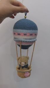 New Handmade Kawaii hot air ball Stuffed Toy Crochet Wool Doll Knitted Bear Doll Soothing Baby Sleeping Toys Kids Birthday Gift2026