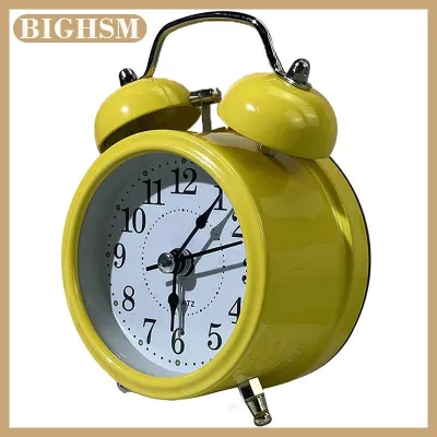 BIGHSM Siêu Lớn Retro Chuông Đồng Hồ Báo Thức Phòng Ngủ Nhỏ Ánh Sáng Ban Đêm Sinh Viên Đầu Giường Đồng Hồ Bàn Trang Trí Trang Trí Nhà