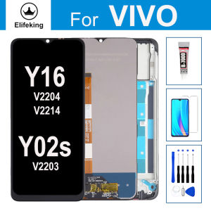 LCD For VIVO Y02S V2203/Y16 V2204 V2214 Display Touch Screen Digitizer Assembly Replacement With Tools+Glue+Tempered Glass
