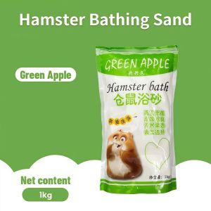 Small Pet Hamster Bath Sand 1KG Sterilization Deodorization Cleaning Grooming Bathing Sand with 4 Scents for Dwarf Hamster
