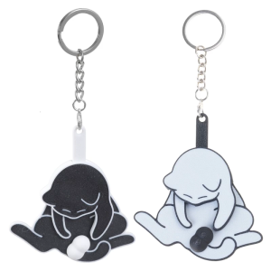 Creative Cats Play Egg Keychain for Backpacks and Travel Accessories Travel Luggage Charm Plastic Bag Pendant Ornament