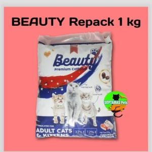 Beauty Cat Food 1kg Makanan Kucing Kering Adult Kitten Varian Chicken Salmon