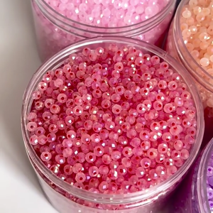 Flat Glass Beads With Multiple Colors For Handmade Crafting