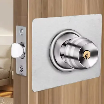 2Pcs Stainless Steel Circular Locks Repair Plate Doors Door Knobs Fixing Plate Ball Locks Mounting Plate Hardware Hinge Accessories